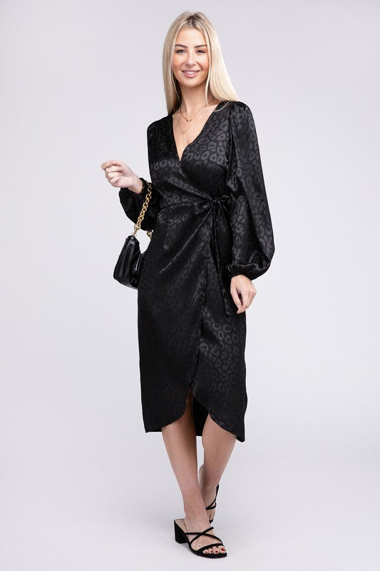 Flounce Hem Wrap Dress