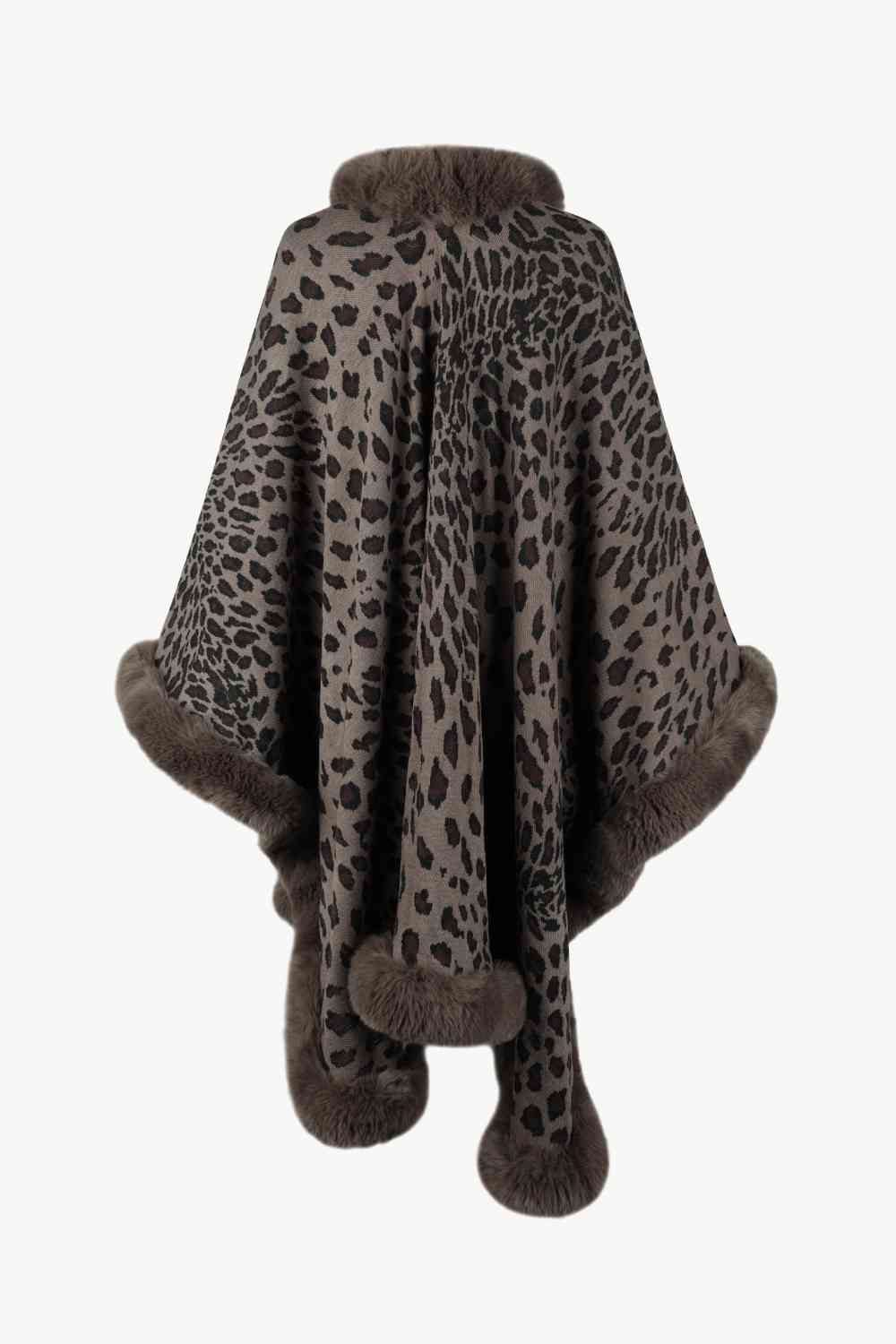 Leopard Open Front Poncho